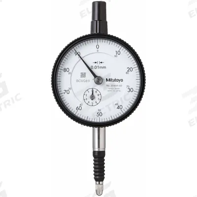 MITUTOYO Dial Indicator: 0 mm to 10 mm, Metric, Lug Back, 0.013 mm Accuracy - Continuous Reading Back Lug Dial Indicators