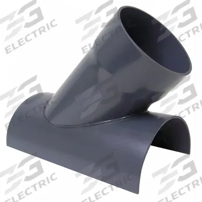 PLASTIC SUPPLY 12; 14"dia 23"L 45° PVC In Cut Y Branch: PVC, For 12 in_14 in Duct Dia - Branches