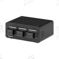 KWIKBOOST Device Charging Station: 6 in Overall Ht, 4 7/8 in Overall Wd, 8 1/4 in Overall Dp (MPN KBEP-6B3C3). Key specifications — attr114785: (3) Clamp-On Desktop Charging Units; attr117154: KWIKBOOST; attr114784: Simultaneously Charge Laptop and (2) Mobile Devices.
