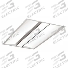 Recessed Troffer: 4 ft Lg, 2 ft Wd, 5,730 lm, 3500K, 73 W, 277V AC, Grid, Center Basket Lens (MPN MDM24-9-35-G-277). Key specifications — Voltage: 277V AC; Emergency Battery Backup: No; LED Replacement For: (8) Lamp T8; Brand: COLUMBIA LIGHTING; Dimmable: Yes; Color Temperature: 3500K.