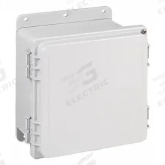 HOFFMAN Enclosure: Polyester, 8 in x 8 in x 4 in, NEMA 12/13/4/4X, Solid Cover, Hinged (MPN A884PHC). Key specifications — Brand: HOFFMAN; Closure Method: Quick Release Latch; Enclosure Material: Polyester; Knockouts: Not Included.