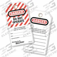 MASTER LOCK Safety Tag: Danger, Do Not Operate, Polyester, Department/Expected Completion/Name, Tag (MPN 497A)