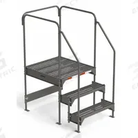 APPROVED VENDOR Work Platform: 2.8 ft Platform Ht - Max, 34.6 in x 39 in, Steel (MPN CW5-33-3-3). Key specifications — Folding: Not Foldable; Mobility: Stationary; Use Location: Indoor; Brand: APPROVED VENDOR; Color: Gray; Exit Direction: Forward; Height Adjustability: Adjustable Height; Includes Handrails: Handrails Included.