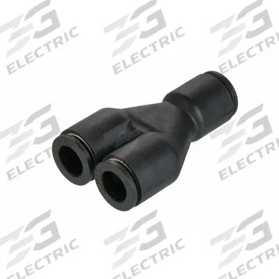 LEGRIS Push-Fit Wye Fitting: 1/2 in OD x 1/2 in OD x 1/2 in OD Size - Nylon & Nickel-Plated Brass Tube Fittings