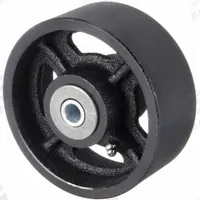 APPROVED VENDOR Caster Wheel: 4 in Wheel Dia., 2 in Wheel Wd, Iron, 700 lb Load Rating, Roller, Std (MPN 2RYY5). Key specifications — Includes Spanner Bushing: Included; Wheel/Tread Material: Iron; Wheel/Tread Color: Black; Brand: APPROVED VENDOR.