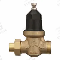 WILKINS Water Pressure Reducing Valve: FNPT, 3/4 in Pipe Size, Cast Bronze, 15 psi to 75 psi, NPT (MPN 34-NR3XLC). Key specifications — Brand: WILKINS; Union Type: Single Union; Low-Lead Compliance: Low-Lead Compliant.