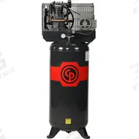 CHICAGO PNEUMATIC Stationary Air Compressor: 5 hp, 2 Stage, Vertical, 60 gal, 14.6 cfm, 175 psi (MPN RCP-4961VNS). Key specifications — attr48430: CHICAGO PNEUMATIC; attr48445: 60 Hz; attr48450: 230V AC; attr48474: Single; attr48487: Vertical.