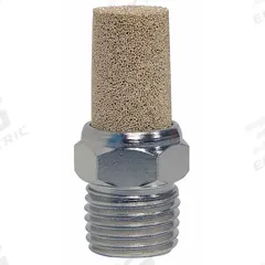 SPEEDAIRE Exhaust Muffler: 1/2 in NPT, 7/8 in Hex Size, Nickel Plated Steel, Bronze (MPN 1A328). Key specifications — attr124412: SPEEDAIRE; attr124422: Bronze; attr124426: Nickel Plated Steel.