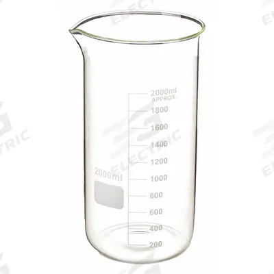 APPROVED VENDOR Beaker: 3 L, 101.5 fl oz, Low Form, Colorless, Glass - Low Form Glass Beakers