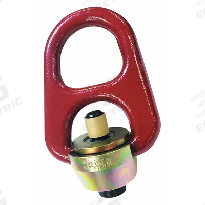 CROSBY Hoist Ring: Swivel, Steel w/Red Powder-Coated Bail, 1"-8, Max. 10,000 lb - Pivot & Rotate Hoist Rings