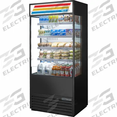 TRUE REFRIGERATION Refrigerated Merchandiser: 78 1/2 in x 36 in x 29 7/8 in, Black - Open Refrigerator Merchandisers