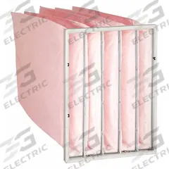 GRAINGER Pocket Air Filter: 24 in x 20 in x 22 in, MERV 13, Pink, Synthetic, 5 Pockets (MPN 5M398). Key specifications — Display Sell UOM: EA; Brand: GRAINGER; Media Material: Synthetic; Performance Rating: MERV 13.