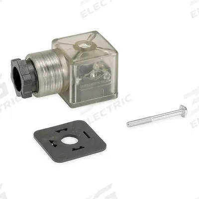 Parker Solenoid Coil Connector: 6 to 48V DC, DIN 43650 Form A, Plug-In, 30 mm For Coil Size - Parker Solenoid-Operated Inline Air Control Valve Solenoids