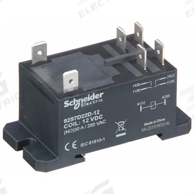SCHNEIDER Enclosed Power Relay: DIN-Rail & Surface Mounted, 30 A Current Rating, 12V DC - Combination DIN-Rail & Surface-Mounted Relays