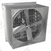 Agricultural Exhaust Fan: Belt Drive, 36 in Blade, 3/4 hp, Totally Enclosed Air Over, 11,420 cfm (MPN 44YU09). Key specifications — Nameplate Voltage: 115/230V AC; Motor Enclosure: Totally Enclosed Air Over; Brand: DAYTON; Frame Finish: Galvanized; Frame Material: Steel.