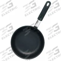 CRESTWARE Fry Pan: Non-Stick, 10 1/2 in Top Dia, Aluminum, Black, Steel, NSF Certified, PlatinumPro (MPN FRY10AXH). Key specifications — Brand: CRESTWARE; Handle Color: Gray; NSF Certified: Yes; Product Type: Fry Pan; Body Color: Black; Handle Material: Steel; Body Material: Aluminum; Handle Type: Riveted.