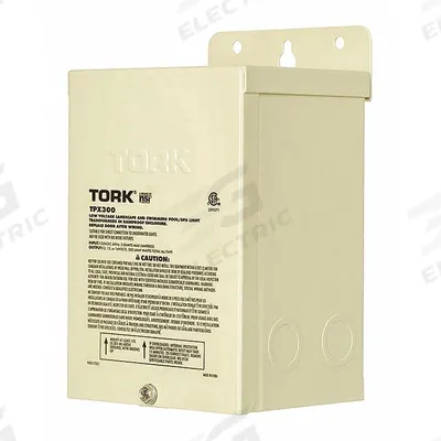 TORK Pool Light Transformer: 300 W Max Power Consumption, 120V AC, 12V AC/13V AC/14V AC - Landscape, Pool & Spa Lighting Transformers