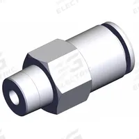 SMC Pneumatic Check Valve: Male Connector, NBR, Aluminum Alloy (Valve)/PBT (Body)/Spacer (Brass) (MPN AKH09A-N01S). Key specifications — attr291949: 1/8 in NPT; attr291950: 5/16 in Tubing; attr291957: NBR, Aluminum Alloy (Valve); PBT (Body); Spacer (Brass); attr294749: SMC.