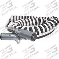 SUREFLEX Coiled ABS Power Cord: Dual Pole, 15 ft Wire Lg, 15 ft Overall Lg (MPN SFLG154DP)