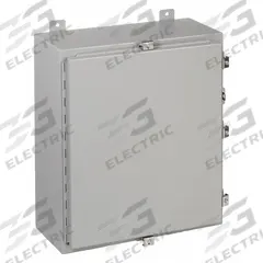WIEGMANN Enclosure: Steel, 24 in x 20 in x 8 in, NEMA 12/13/4, Solid Cover, Hinged (MPN N4242008). Key specifications — Closure Method: Clamps; Brand: WIEGMANN; Knockouts: Not Included.