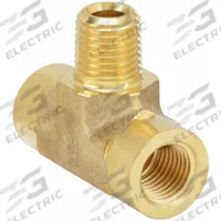 PARKER Metal Pipe Tee: Tee, CA377 Brass, 1/4 in x 1/4 in x 1/4 in, 3,200 psi (MPN 1/4 MMS-B). Key specifications — Maximum Operating Pressure: 3,200 psi.