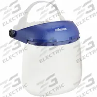 SELLSTROM Face Shield: Clear, Uncoated, Dielectric/Reusable, 12 in Visor Wd, 8 in Visor Ht (MPN S39010). Key specifications — Headgear Color: Blue; Brand: SELLSTROM; Visor Material: Polycarbonate; Visor Features: Dielectric.