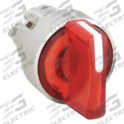 SCHNEIDER Short-Handled Selector Switch: 22 mm Panel Mount Size, 2 Positions - Illuminated Selector-Switch Operators