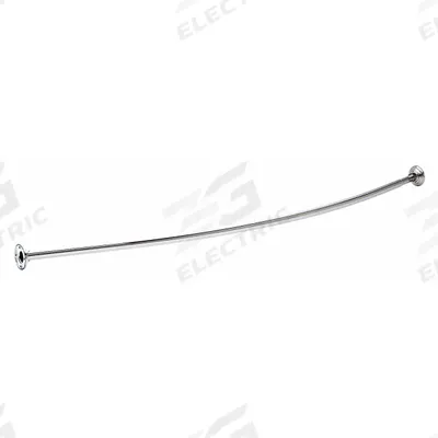 FRANKLIN BRASS Curved Shower Rod: 1 in Overall Wd, Stainless Steel, Bright - Rods & Mounting Hardware for Shower Curtains