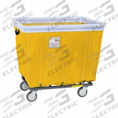 R&B WIRE PRODUCTS INC. Basket Truck: 12.5 cu ft, 350 lb, 38 in L x 27 in W x 33 in H, Yellow, Steel (MPN 410SOBC/ANTI/YEL). Key specifications — Brand: R&B WIRE PRODUCTS INC.; Liner Color: Yellow; Caster/Wheel Configuration: (4) Swivel; Assembled/Unassembled: Assembled.