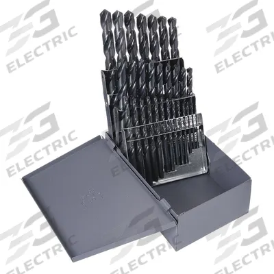 CLE-LINE Reduced Shank Drill Bit Set: 29 Pc, 1/16" to 1/2" by 64ths, 118° Point - Reduced-Shank High-Speed Steel Jobber-Length Drill Bit Sets