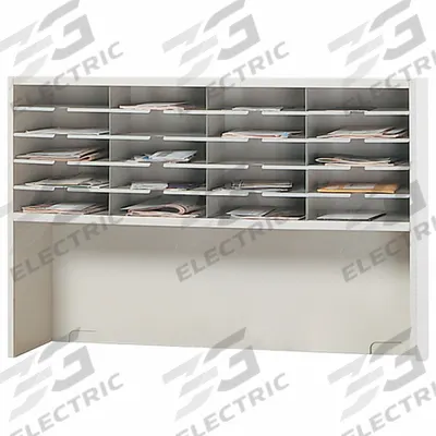 SAFCO Literature and Mail Organizer: Black/Gray, 4 Compartments, Includes Label Holders - Literature Sorters