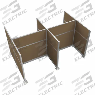 VERSARE Cubicle Kit: 72 in Overall Ht, 48 in_72 in Overall Wd, 8 Panels, Latte - Modular Cubicle Walls