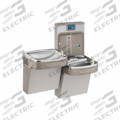 ELKAY Bi-Level Drinking Fountain with Bottle Filler: On-Wall, 8 gph @ 50°F, Stainless Steel - On-Wall Two-Level Drinking Fountains with Bottle Fillers