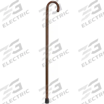 DMI Cane: Cane, Std, Single, Wood, Slip-Resistant Metal-Reinforced Rubber Tip - Single-Tip Canes