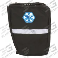 R&B FABRICATIONS Pannier Bag: 7 in L x 12 in W x 15 in H, Cordura Nylon, Black, 0-10 in/21-30 in (MPN RB-1323-BK). Key specifications — Color: Black; Closure Type: Zipper; Features: Designed to Hold Oxygen Cylinder and Mask, (4) Clear Internal Pockets for Organizing Supplies; Brand: R&B FABRICATIONS.
