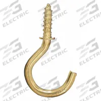 APPROVED VENDOR Cup Hook: Screw-In, 1 Points per Hook, Brass, 3/4 in Projection, Steel (MPN 1WBH9). Key specifications — Color: Brass; Finish: Brass; Material: Steel; Product Type: Cup Hook.