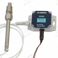 OMEGA Humidity Probe for Dew Point: 1/2 in NPT, 0°C to 200°C, 10.16 cm Probe, 200°C Op Temp - Max (MPN HX200HD). Key specifications — Power Required: 4 to 20mA; Brand: OMEGA; Series: HX200; Temperature Accuracy: ±3.0°C; Temperature Range: 0 °C to 200 °C.
