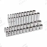 MILWAUKEE Socket Set 98pc 6pt & 12pt: 3/8 in Drive Size, 98 Pieces, (24) 12-Point/(24) 6-Point (MPN 48-22-9285). Key specifications — attr1226214: PACKOUT™; attr1204251: MILWAUKEE; attr1215453: 3/8 in; attr1215454: 8 mm to 19 mm (Deep); attr1224229: Friction.