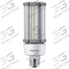 HID Replacement LED Bulb: Corncob ED23-1/2, Medium Screw (E26), 27 W Watt, 3000K, LED, 100 to 277V (MPN 27CC/LED/830/ND E26 G2 BB 6/1). Key specifications — Color Temperature: 3000K; Brand: PHILIPS; Shatter-Resistant: Yes.