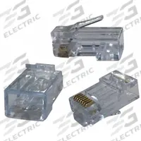 TRIPLETT Pass Thru Modular Plug: Connector RJ45, Solid, 3/5/5e Cable Category, Pass-Through, 50 (MPN CAT5-HSP). Key specifications — Brand: TRIPLETT; Color: Clear; Compatible Cable Shape: Round; Compatible Number of Fibers: Simplex; Compatible Wire Solid/Stranded: Solid; _Pack Size: 50pk.