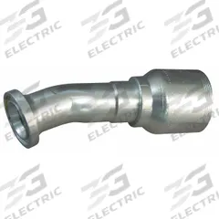 AEROQUIP Hydraulic Flange Fitting: 1 1/4 in Hydraulic Hose I.D., 2 in Hydraulic Flange Size, 7 in Lg (MPN 4S20FLD20). Key specifications — attr95970: 22° Elbow; attr95968: Carbon Steel; attr98911: AEROQUIP.
