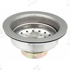 ADVANCE TABCO Sink Drain: Stainless Steel, Chrome, 3 in Overall Ht, 4 1/2 in Overall Dia, Threaded (MPN K-6). Key specifications — Product Type: Sink Drain; Brand: ADVANCE TABCO; Finish: Chrome; Material: Stainless Steel; Includes Overflow: No; Includes: Grid Strainer.