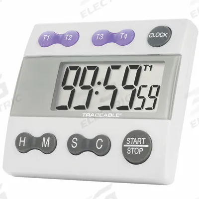 TRACEABLE Alarm Timer: Extra-Loud Alarms Sound for 1 Minute/Memory Recall, 1/2 in Overall Dp - Digital Timers