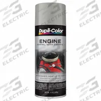 DUPLI-COLOR Automotive Paint: Interior, Engine Accessories/Engine Blocks, Solvent, Solvent-Based (MPN EDE1650). Key specifications — Color: Cast Aluminum; Coverage Area: 12 to 15 sq ft; Compatible Surface Material: Metal; Finish Texture: No Texture; Sheen: Gloss; Surface Texture: Smooth; Brand: DUPLI-COLOR.