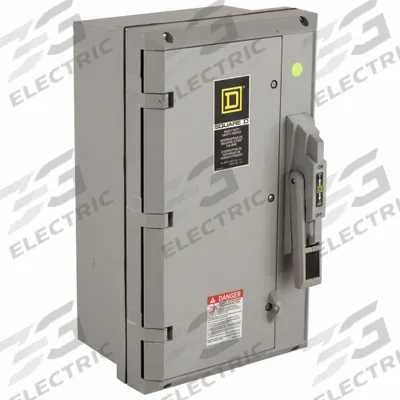 SQUARE D Safety Switch: Non-Fusible, 100 A, Three Phase, 600V AC, Non-Metallic - Non-Fusible Safety Switches