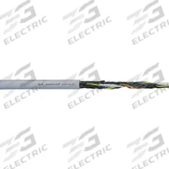 CHAINFLEX Control Cable: 16 AWG, 18 Conductors, Order by the Foot, PUR Jacket, 1,000 V (MPN CF77-UL-15-18-1). Key specifications — Conductor Material: Copper; Conductor Configuration: Single; Minimum Bend Radius Factor - Fixed: 4 x OD; Minimum Bend Radius Factor - Flexible: 5 x OD; Includes Ground: Yes; Minimum Bend Radius Factor - E-Chain: 6.8 x OD; Resistance Properties: Coolant Resistant; Standards: cRUus.