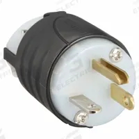 LEGRAND Straight Blade Plug: 5-20P, 125V AC, 20 A, 2 Pole, 3 Blade, Black/White (MPN PS5366XGCM)