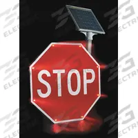 LED Stop Sign: 30 in x 36 in Nominal Sign Size (W x H), Aluminum, 0.08 in Thick, R1-1 MUTCD, Diamond (MPN 2180-00209). Key specifications — Sign Material: Aluminum; Basic Power Source: Solar; Retroreflective Grade: Diamond; MUTCD Code: R1-1.