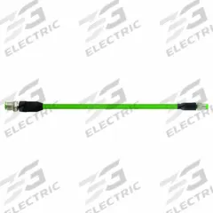 MURRELEKTRONIK Cordset: Cat5, M12 Male Straight x M8 Male Straight, 7.5 m Lg, PUR, Green, D Coding (MPN 7000-44901-7910750). Key specifications — Brand: MURRELEKTRONIK; Cable Jacket Color: Green; End 1 Coding: D; End 2 Coding: A; IP Rating: IP67; Performance Category: Cat5.