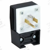 HUBBELL Straight Blade Plug: 14-20P, 125/250V AC, 20 A, 3 Pole, 4 Blade, Black/White (MPN HBL8411C)